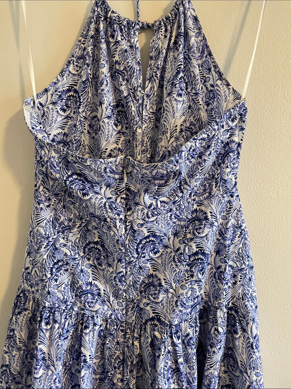 J. Crew Collection Anguilla Halter Dress Women’s Size 0 Dandelion Swirl Blue NWT - Picture 7 of 11